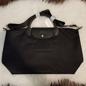 Longchamp Large Black Le Pliage Neo Travel Bag